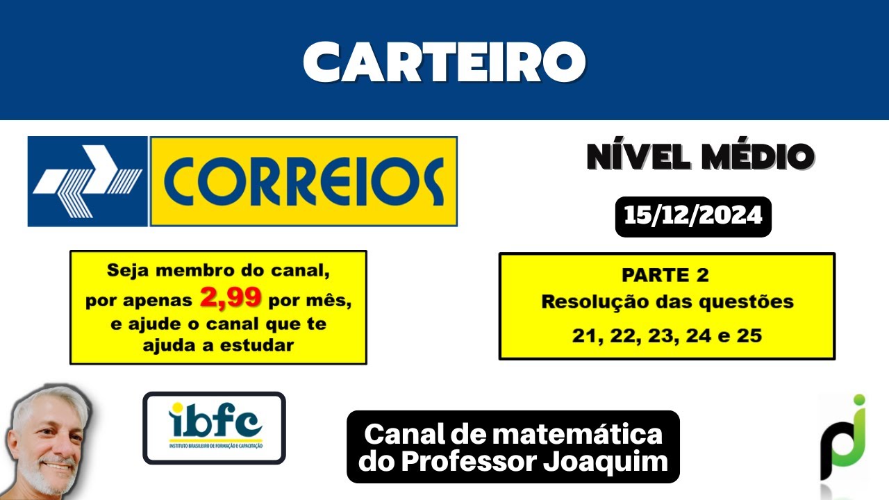 QUESTIONS 21 to 25, FROM THE 2024 CORREIOS TEST