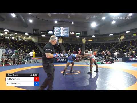 92 Kg Consolation - Cameron Caffey, Michigan Wrestling CLub Vs Timothy Dudley, Sunkist Kids Wrestl