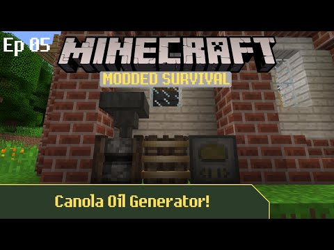 Minecraft Survival – Canola Oil Generator Actually Additions – Modded MC Survival Let’s Play – Ep 5