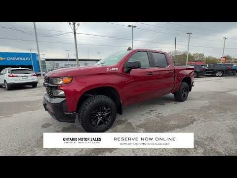 2022 Chevrolet Silverado 1500 LTD Crew Cab Short Box 4-Wheel Drive Custom Trail Boss in Red for sale at Ontario Motor Sales in Oshawa, ON