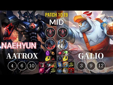 GRF Naehyun Aatrox vs Galio Mid - KR Patch 10.19