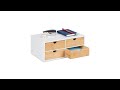 Schreibtisch Organizer 4 Schubladen Braun - Weiß - Bambus - Holzwerkstoff - 33 x 14 x 21 cm