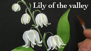 How to paint lily of the valley flowers ( in 2 Minutes )