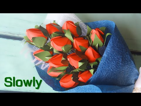 ABC TV | How To Make Rose Bud Bouquet With Shape Punch (Slowly) - Craft Tutorial