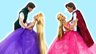 Princess Barbie Rapunzel Elsa Castle Morning Ballroom Dancing Putri Barbie Kastil Princesa Castelo