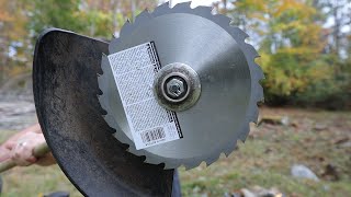 Putting a CIRCULAR saw blade on a TRIMMER