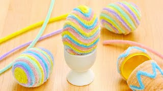 Wrapped Pipe Cleaner Easter Eggs | Fuzzy Easter Eggs Craft
