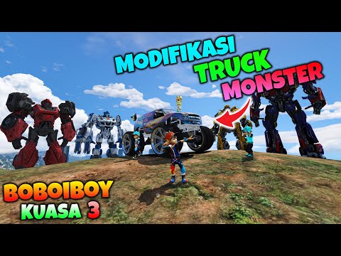 BOBOIBOY KUASA FROST FIRE MODIFIKASI MOBIL MONSTER - GTA 5 MOD TRANSFORMER