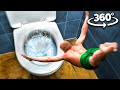 VR 360 THE TOILET INSIDE FLUSHED DOWN WITH GIRL Vacuum Slide Work 360video