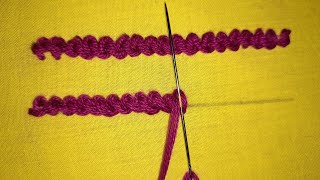 Scroll Stitch || Hand Embroidery Basic Scroll Stitch || Scroll Border Stitch || Easy Basic hand work