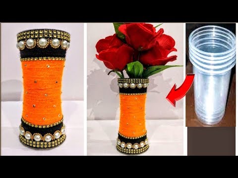 DIY/Flower Pot out of Disposable Plastic Glass/Best Out Of Waste Idea