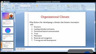 Organisation culture and climate