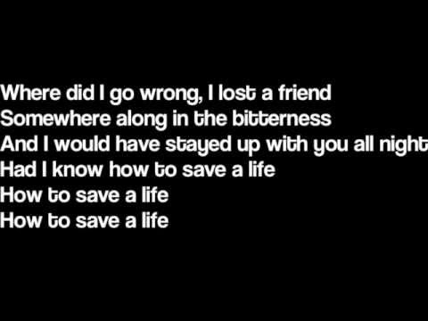 How To Save A Life - The Fray (Lyrics)