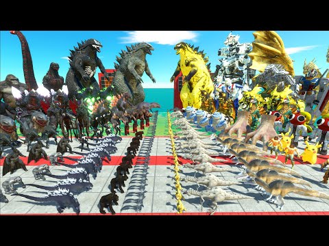 Dark Monster War - Team Dark Godzilla 2014 x Venom Godzilla VS Team Yellow Godzilla x Mechagodzilla