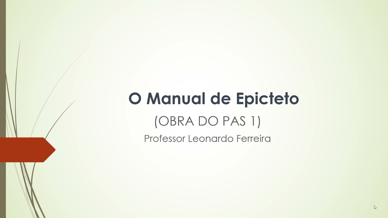 Análise da obra "Manual de Epicteto" - Obra do PAS 1 da UnB - VALE A PENA LER #56