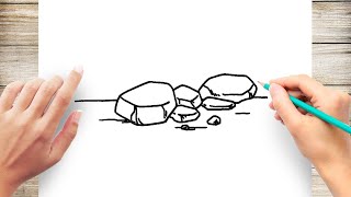 How to Draw Rocks Easy