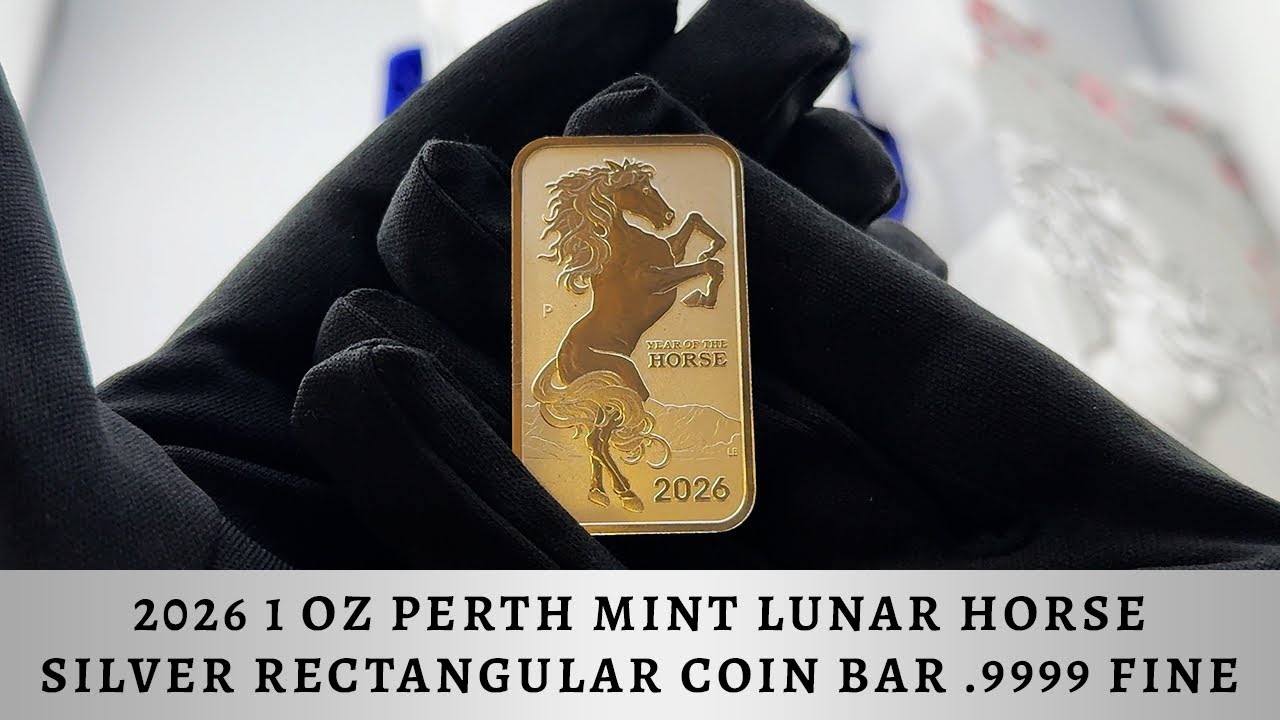 2026 1 oz Perth Mint Lunar Horse Silver Rectangular Coin Bar  .9999 Fine