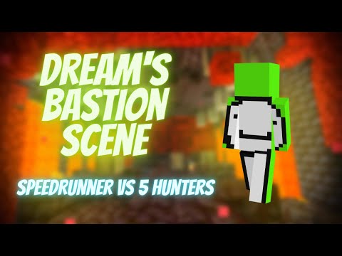 Bastion Scene - Minecraft Speedrunner VS 5 Hunters (Dream)