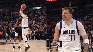 Luka Doncic nasty step back 3 in clutch vs Clippers and has words for crowd