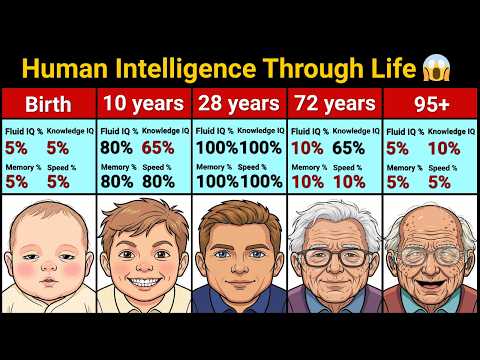 Human Intelligence Through Life Comparison (0–95+)