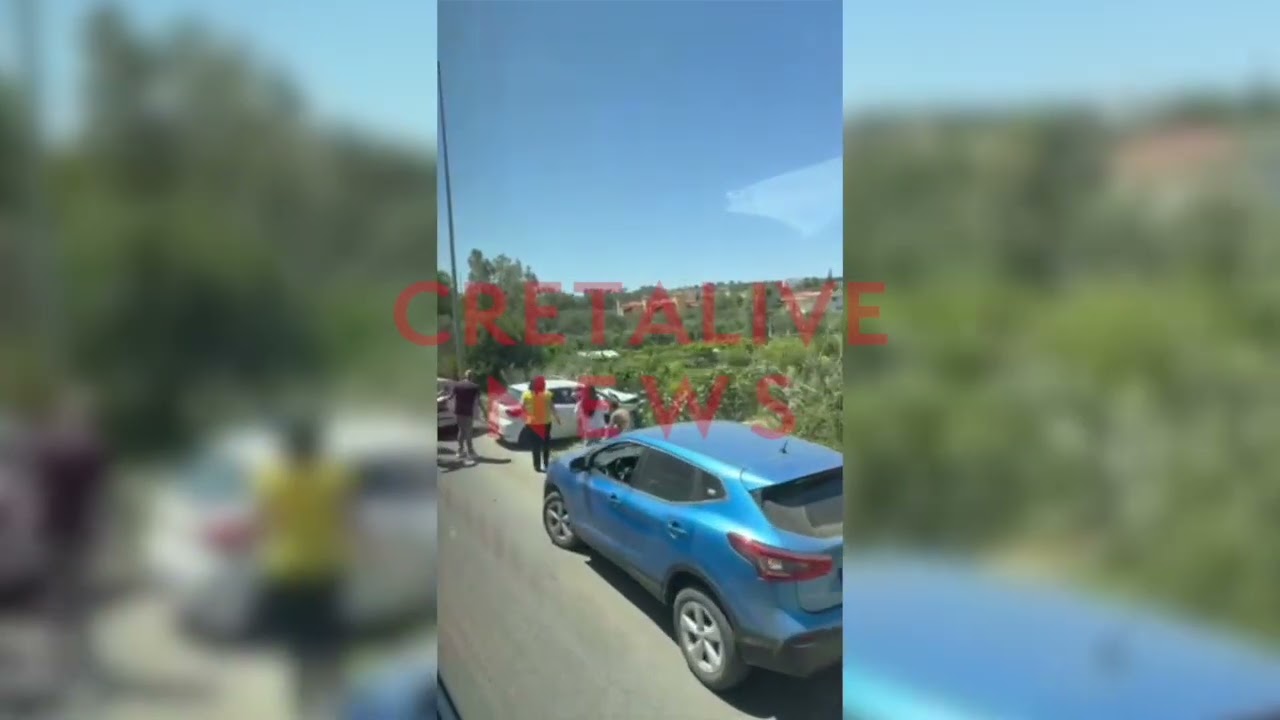 Σφοδρή σύγκρουση δύο ΙΧ λίγο έξω από τη Χερσόνησο