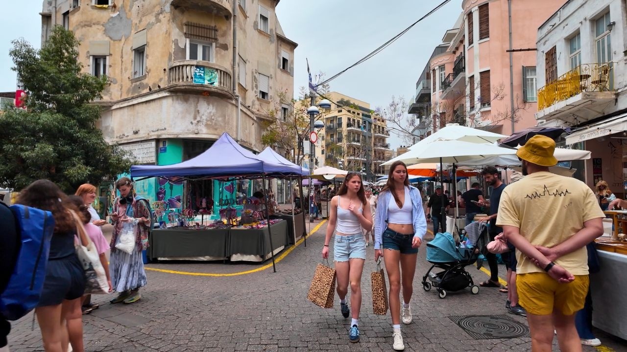 Immersive street-level walking tour through Tel Aviv Jaffa, Israel, showcasing authentic urban landscapes, local architecture, and the vibrant atmosphere of the city's neighborhoods