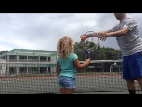 Zoë Jiani first tennis lesson 8/2015
