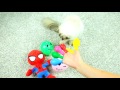 Baby Spiderman Finger Family Song With REAL Cute Cat Balloons Learn Colors