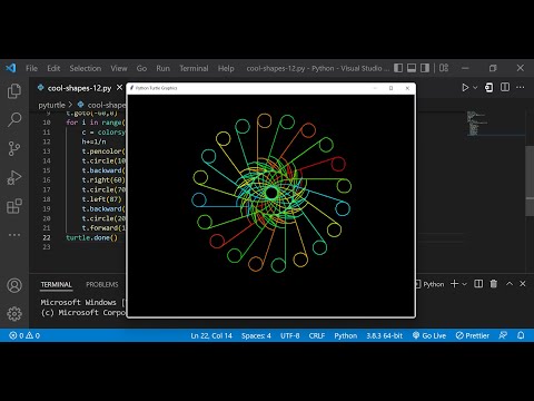 Python Turtle Graphics 25 Cool Shape Drawing Python Turtle Coding Video Learnonpy