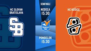 Hokej Tipsport liga: HC Slovan Bratislava - HC Košice (5.4. a 6.4.2026 na JOJ ŠPORT)