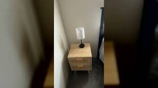 Finnhomy Nightstand, End Table, Side Table with 2 Hand Made Rattan Decorated Drawers, Wood Accent Ta