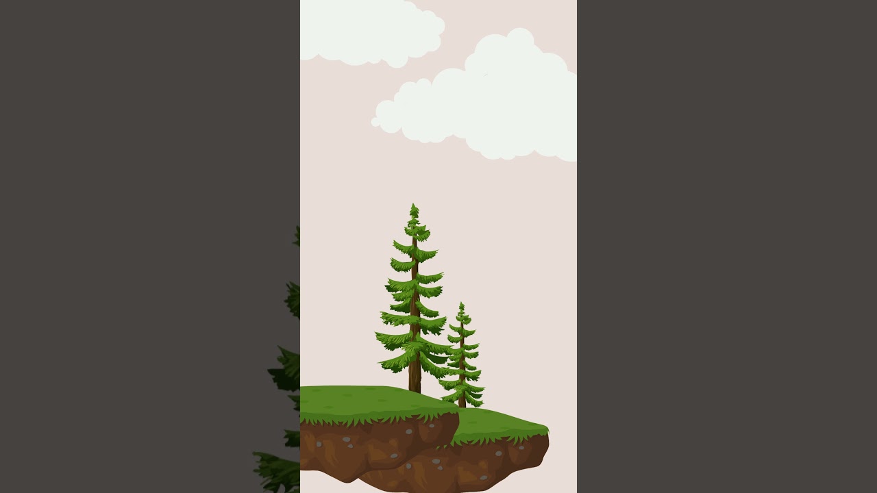 Minimalist Nature Illustration | Soil | Tree | Clouds