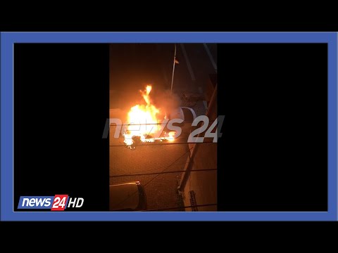 Ja pamjet e makinës luksoze ndërsa digjej në Pogradec... @News24Albania
