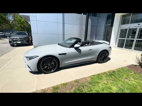 Now available at #MercedesBenzOfGreenwich: the 2025 Mercedes-Benz SL 43 in Alpine Grey.