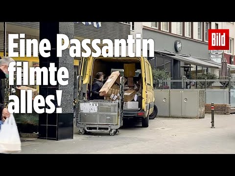 Unglaubliche Szenen vor Postfiliale: Bote wirft Pakete durch die Gegend