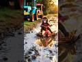 Baby Monkey Splashes In Mud While Riding Bike Fun With Tractors MudRide MonkeyFun PloopoTV