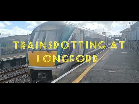 Irish Rail (IE 22000 Class) departs Longford Station for Dublin Connolly