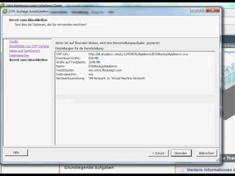 ESXiBackupAppliance: OVF vSphere Import