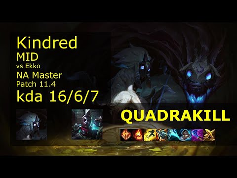 Kindred vs Ekko Mid - NA Master 16/6/7 Patch 11.4 Gameplay