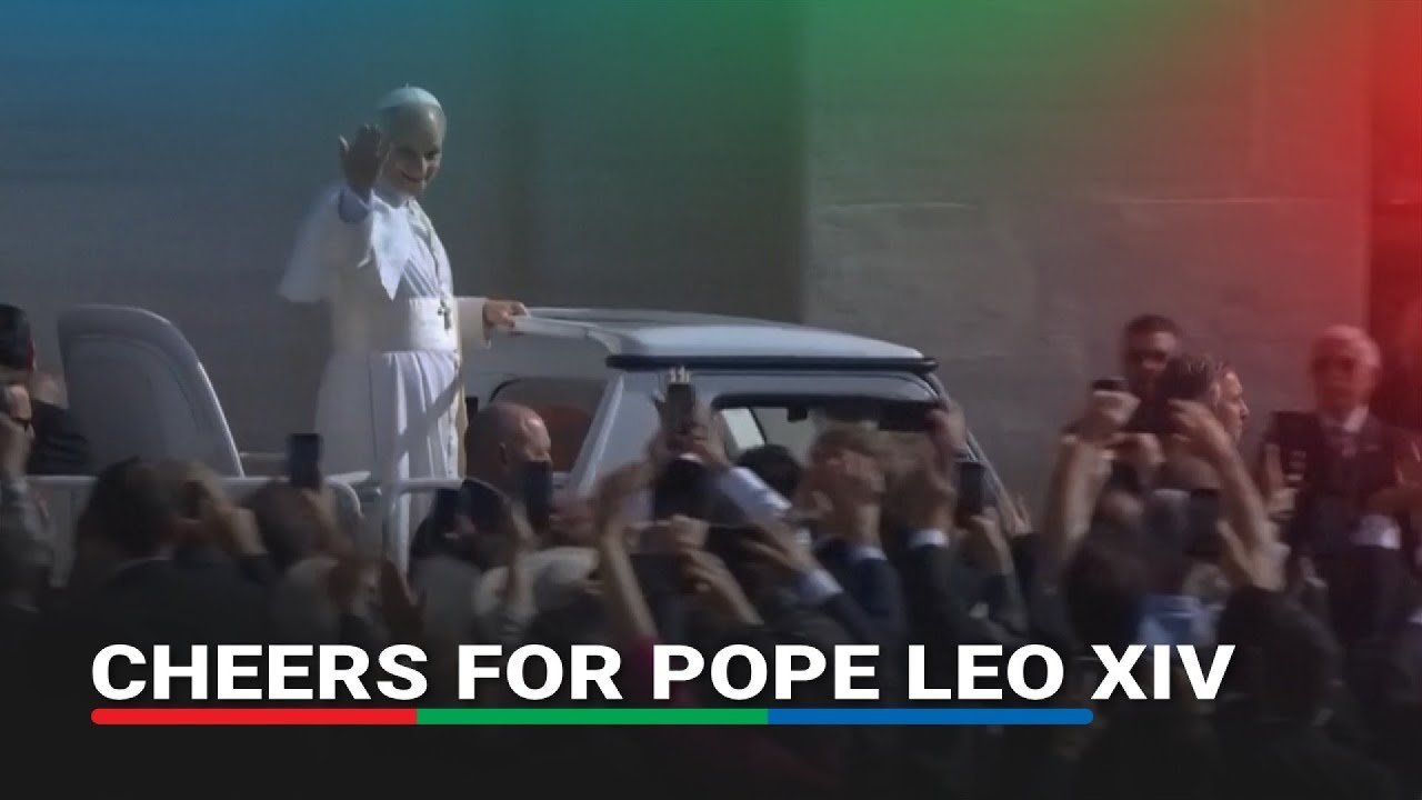 Cheers in Vatican as Pope Leo greets crowds on pope mobile ahead of Mass | ABS-CBN News