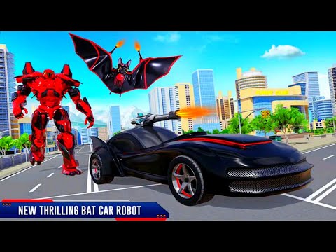 Flying Bat Robot Transform Car Robot Games 2021 - Android Gameplay