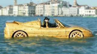 Homemade Wooden Ferrari Makes Waves In Venice