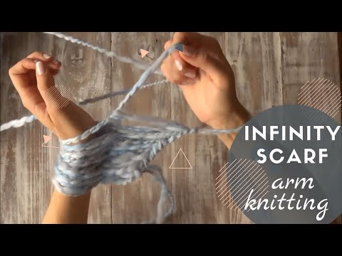 Infinity Scarf  in 20 minutes. Arm knitting. begginers friendly tutorial.