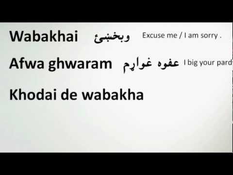 Part of a video titled How to say "Excuse me", and "I am sorry" in Pashto - YouTube