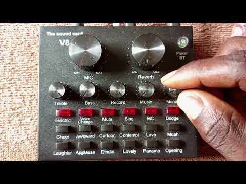 How to use V8 sound card and BM800 condenser microphone. Complete setup and Sounds Testing