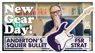 Video thumbnail for New Gear Day! Anderton's Purple Squier Bullet Stratocaster In-Depth Look by DadTimeJamTime