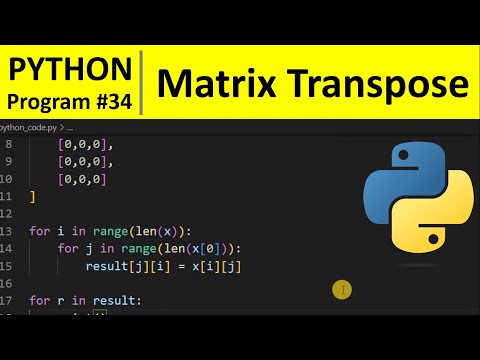 Python Program To Transpose A Matrix