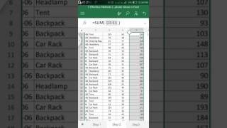 How to use sum formula in mobile excel
