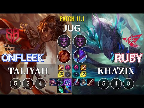 SB OnFleek Taliyah vs RW Ruby Kha'Zix Jungle - KR Patch 11.1