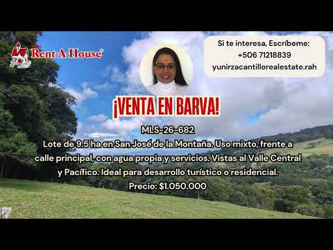Venta Barva Finca con Vistas Panorámicas en San José de la Montaña